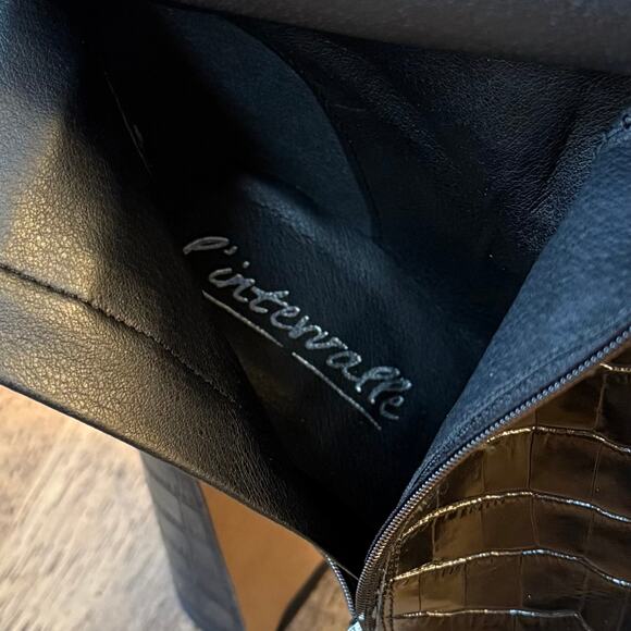 L’intervalle Yaroslav Croco Boots Nior Platform Pointy Toe Knee-High Spain Sz 39 - Picture 13 of 13